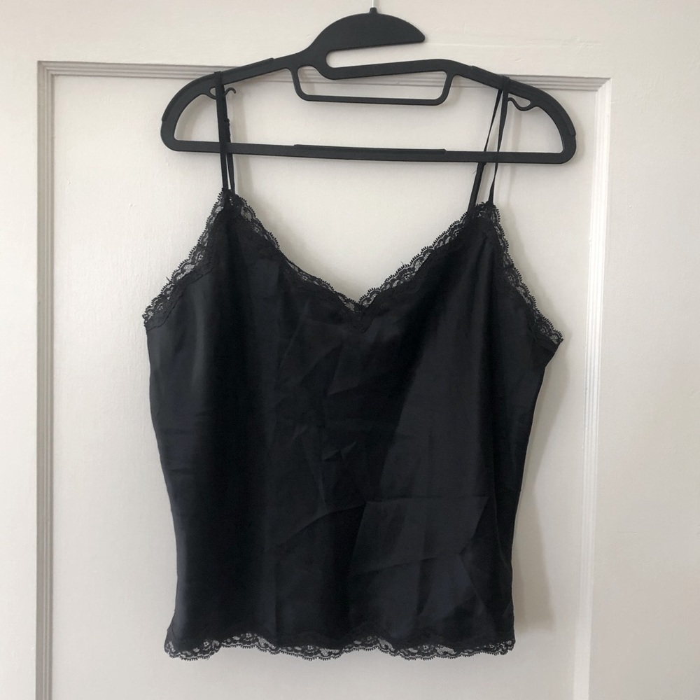 Vintage Victoria’s Secret black silk lingerie tank